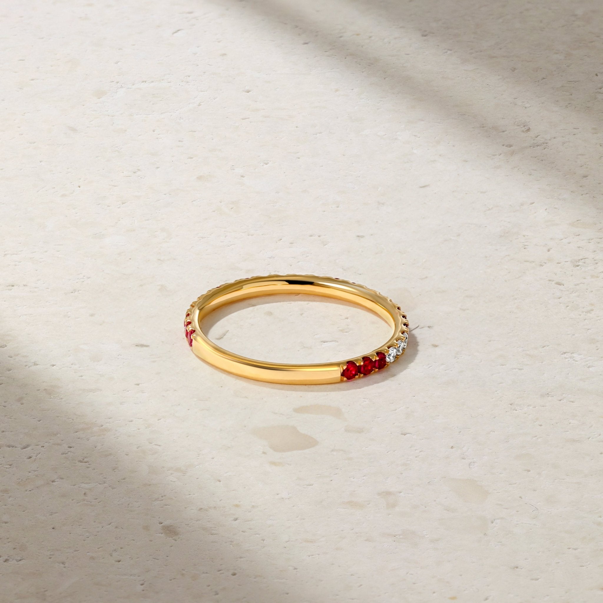 Thread Ruby and Diamond Ring