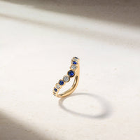 Bubbly Zenith Sapphire and Diamond Ring