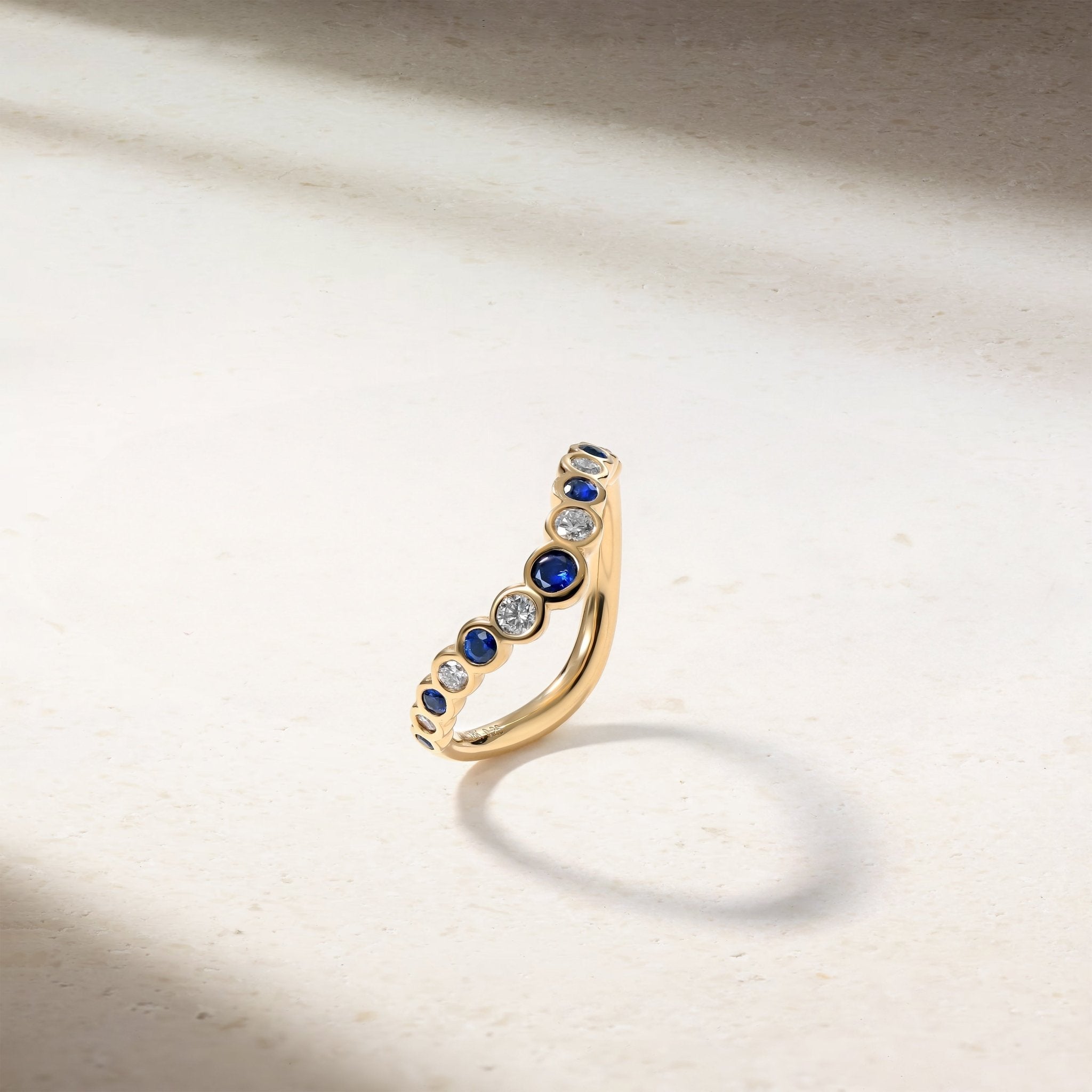 Bubbly Zenith Sapphire and Diamond Ring