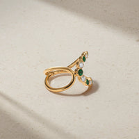 Bubbly Elegance Emerald and Diamond Ring