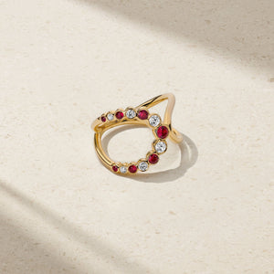 Bubbly Elegance Ruby and Diamond Ring