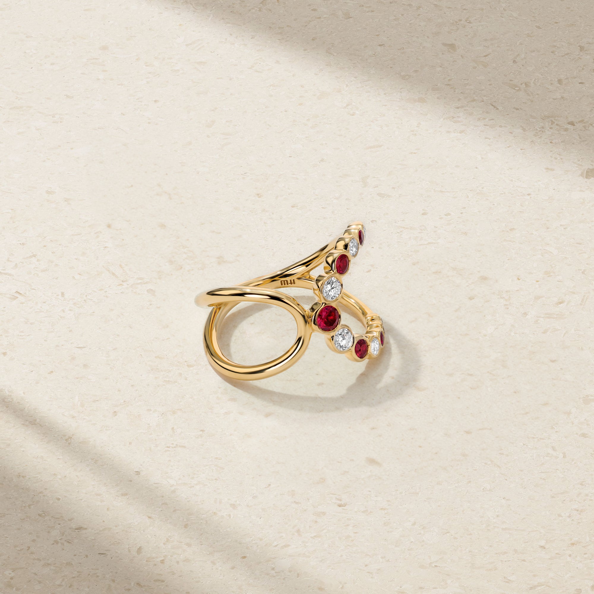 Bubbly Elegance Ruby and Diamond Ring