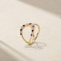 Bubbly Elegance Ruby and Diamond Ring