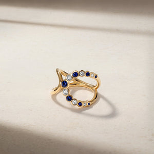 Bubbly Elegance Sapphire and Diamond Ring