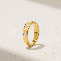 Sculpted Diamond Wave Ring
