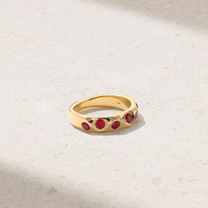Sculpted Ruby Wave Ring