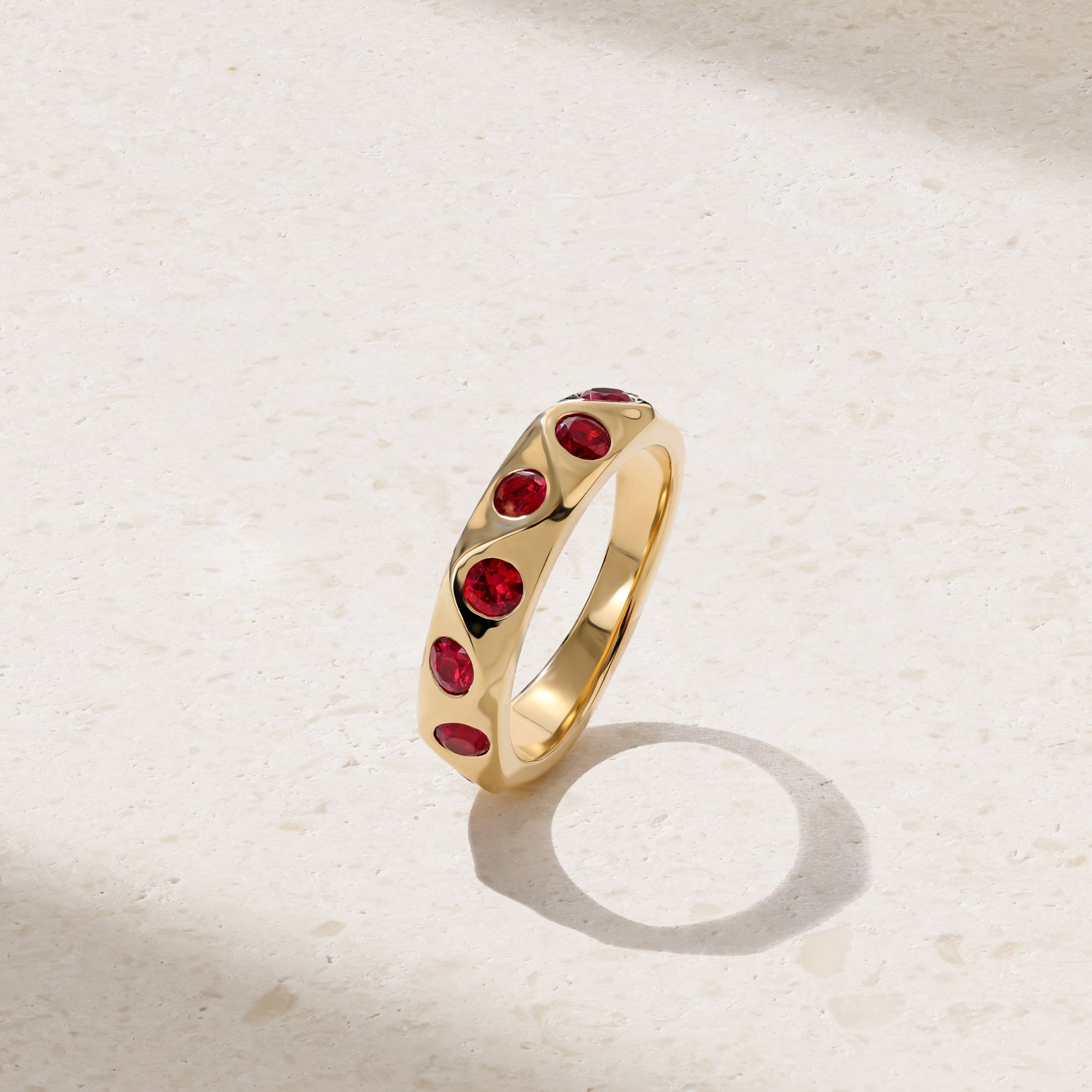 Sculpted Ruby Wave Ring
