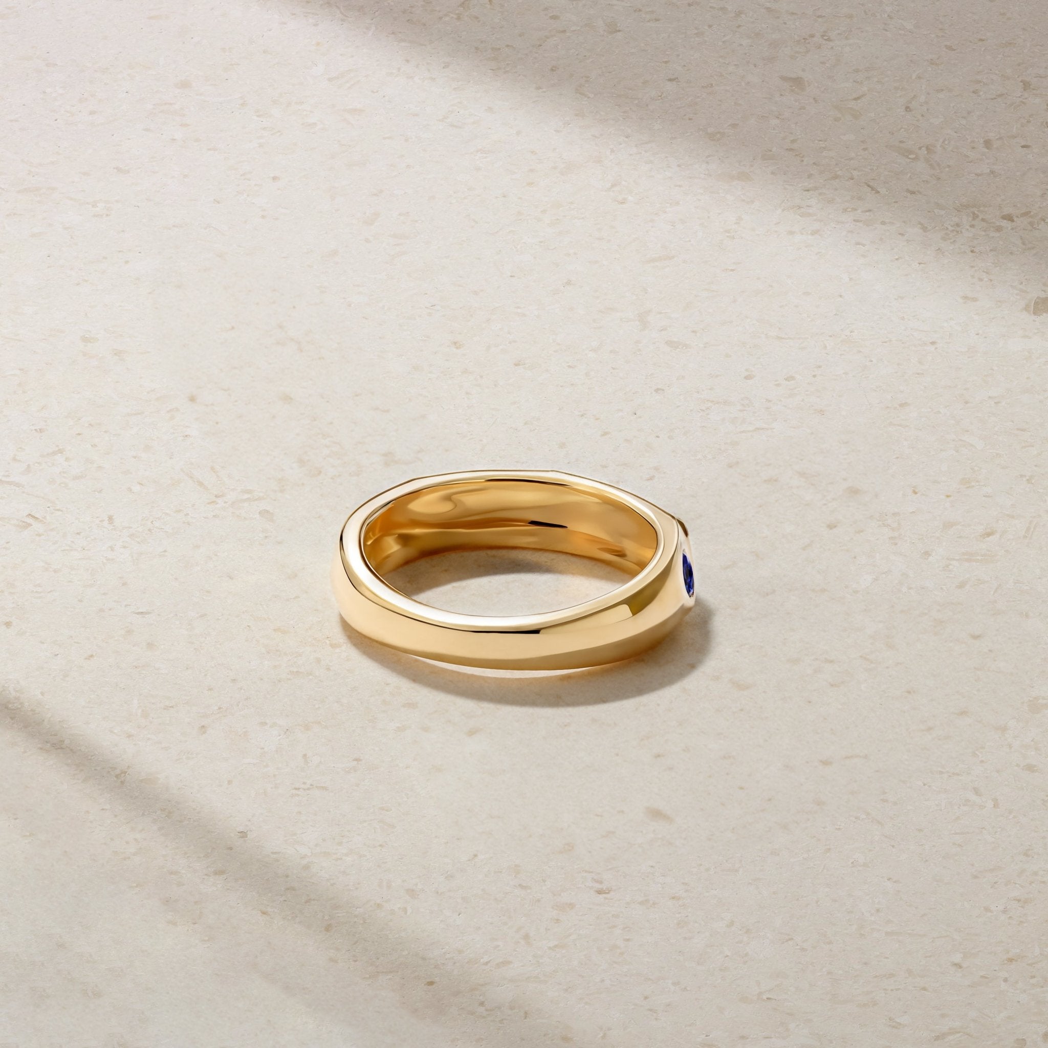 Sculpted Sapphire Wave Ring