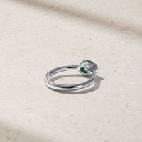 East-West Alexandrite and Diamond Half Bezel Ring