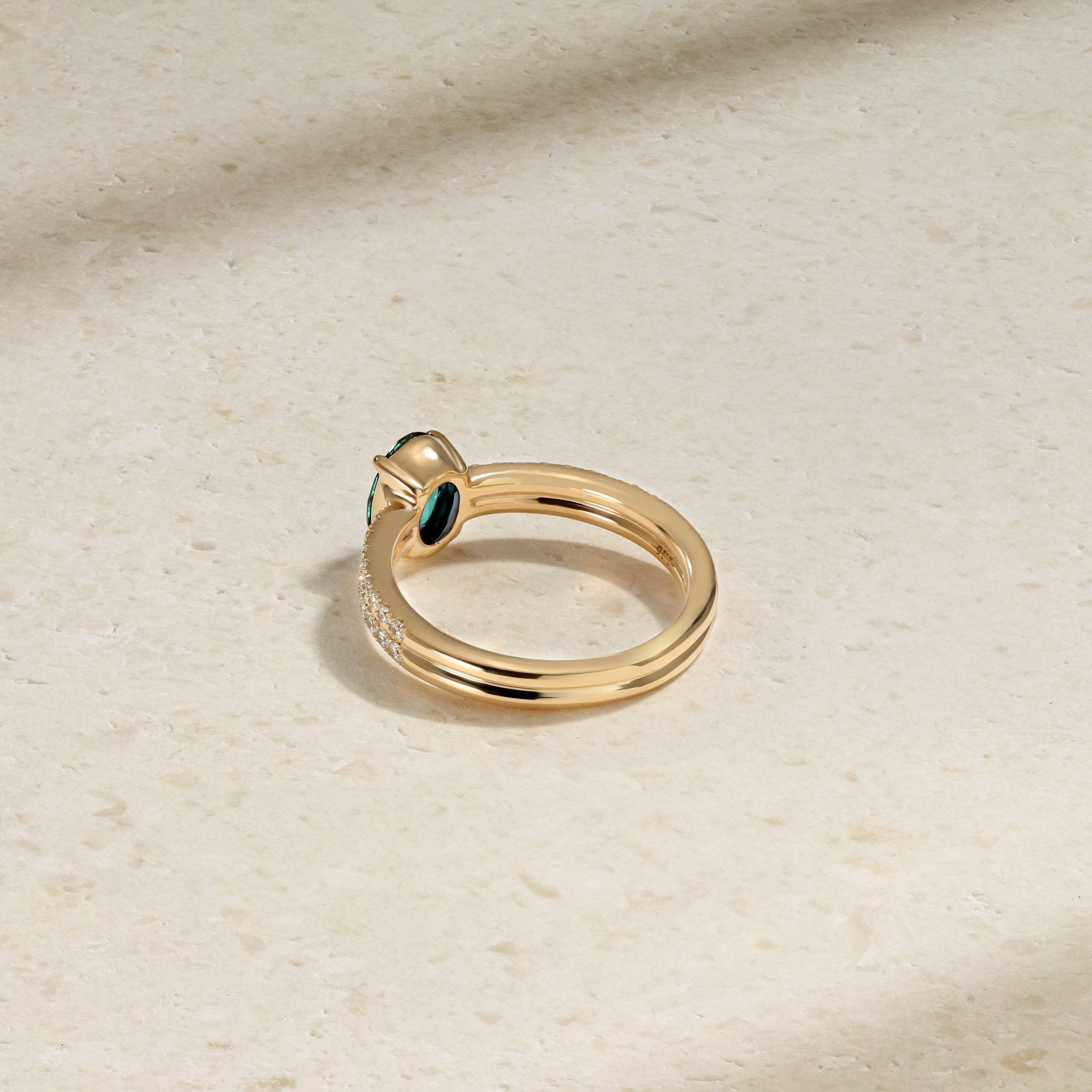 Stacked Band Alexandrite and Diamond Ring