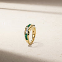 Aurora Emerald and Diamond Ring