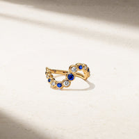 Bubbly Wave Sapphire and Diamond Ring