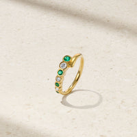 Bubbly Coil Emerald and Diamond Ring