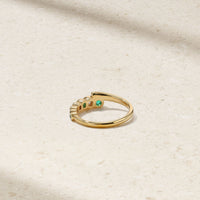 Bubbly Coil Emerald and Diamond Ring