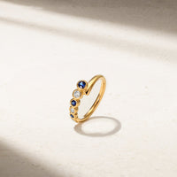 Bubbly Coil Sapphire and Diamond Ring