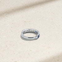 Asscher Cut Half and Half Sapphire and Diamond Band