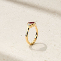 Modern Icon Oval Ruby and Diamond Ring