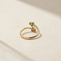 Trinity Emerald and Diamond Bypass Ring