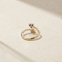 Trinity Ruby and Diamond Bypass Ring