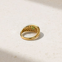 Gypsy Oval Emerald and Diamond Ring
