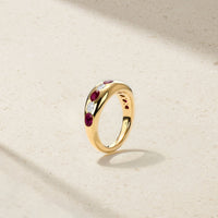 Gypsy Petite Oval Ruby and Diamond Ring
