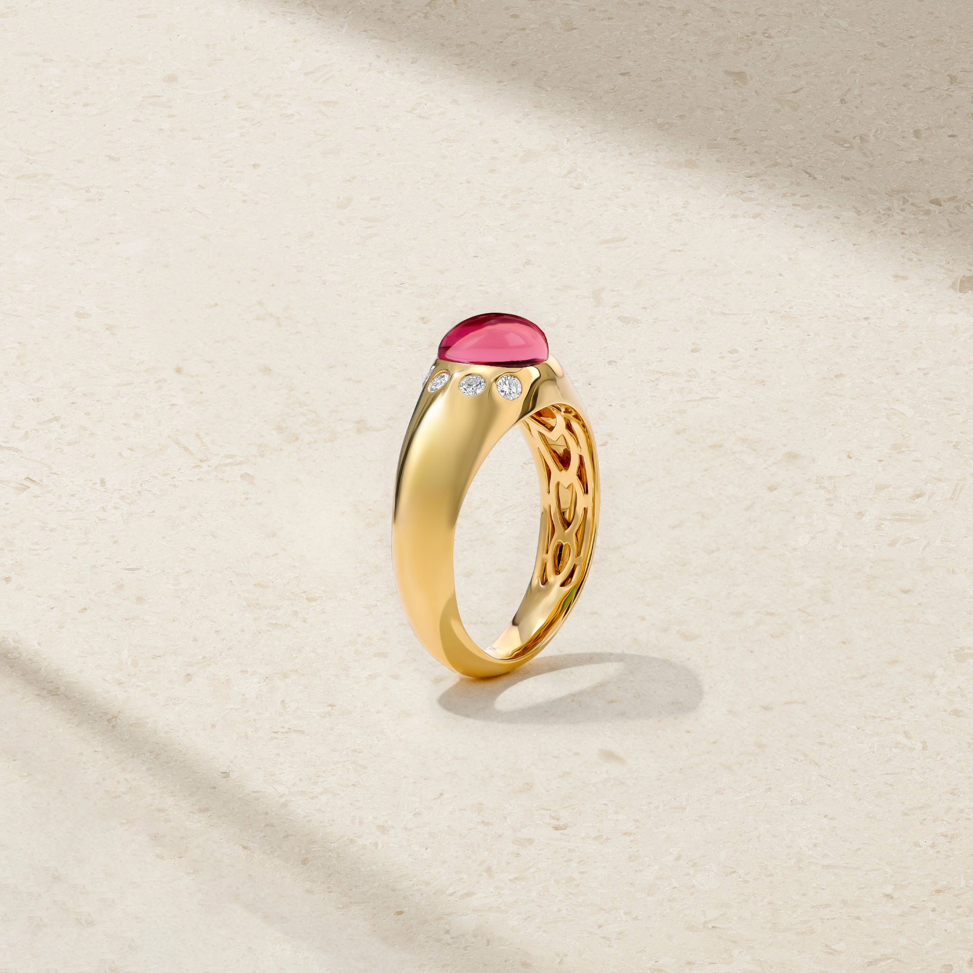 Gumdrop Pink Tourmaline Cigar Band