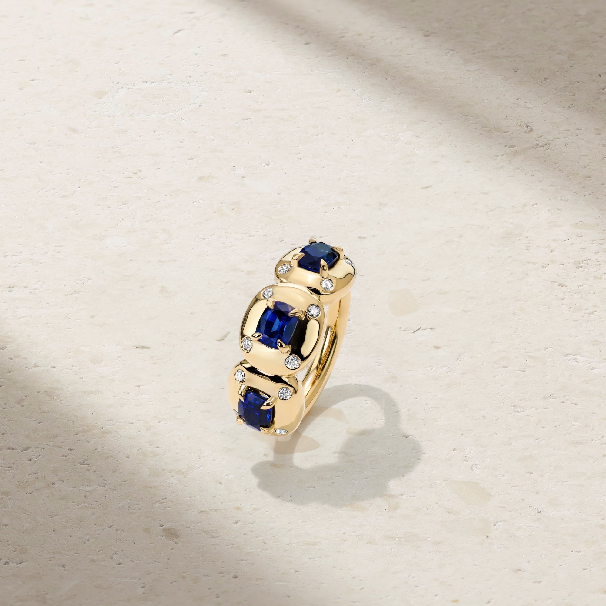 Aurum Triple Cushion Sapphire Band