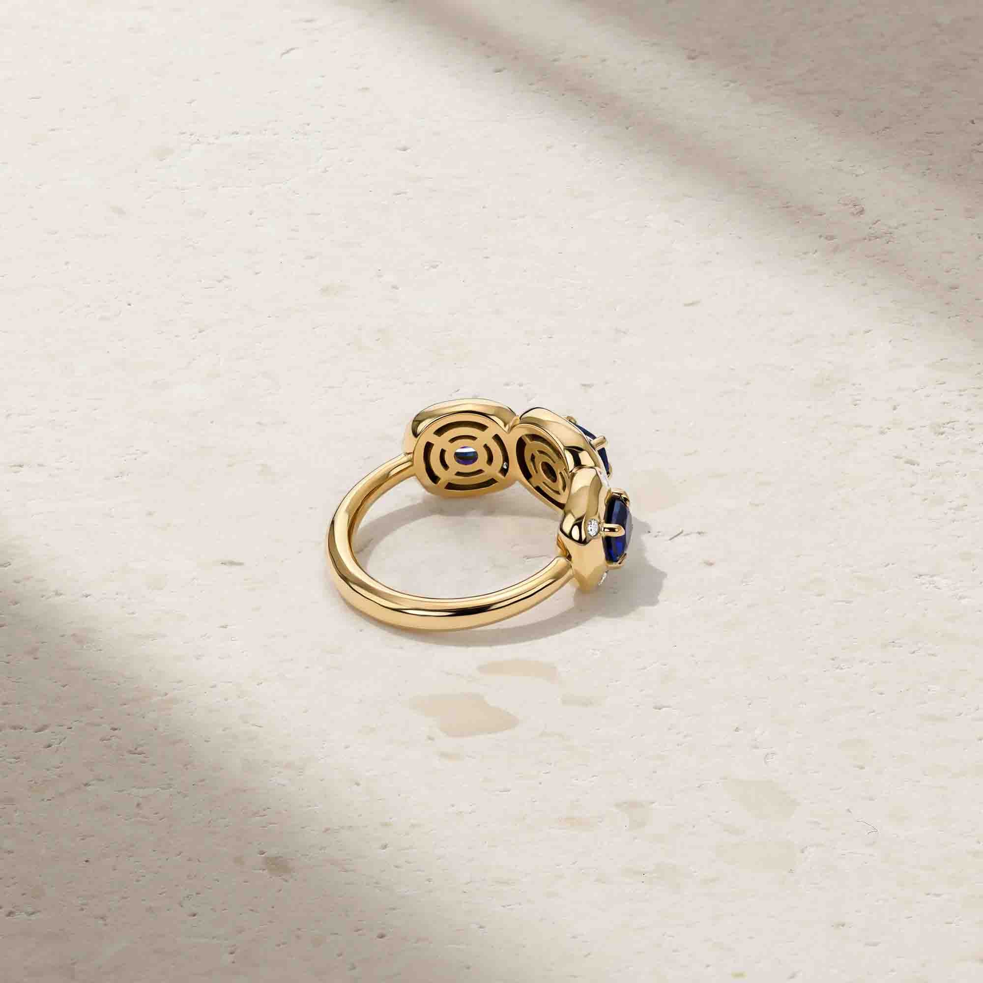 Aurum Triple Cushion Sapphire Band