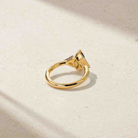 Nouveau Three Stone Alexandrite and Shield Diamond Ring