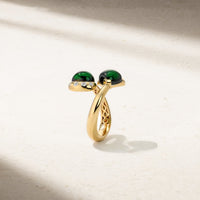 Gumdrop Green Tourmaline Open Bypass Ring