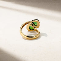 Gumdrop Green Tourmaline Open Bypass Ring