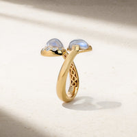 Gumdrop Moonstone Open Bypass Ring