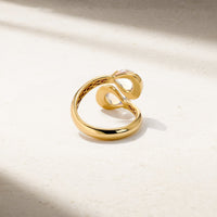 Gumdrop Moonstone Open Bypass Ring