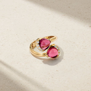 Gumdrop Pink Tourmaline Open Bypass Ring