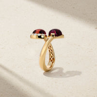 Gumdrop Pink Tourmaline Open Bypass Ring