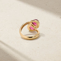 Gumdrop Pink Tourmaline Open Bypass Ring