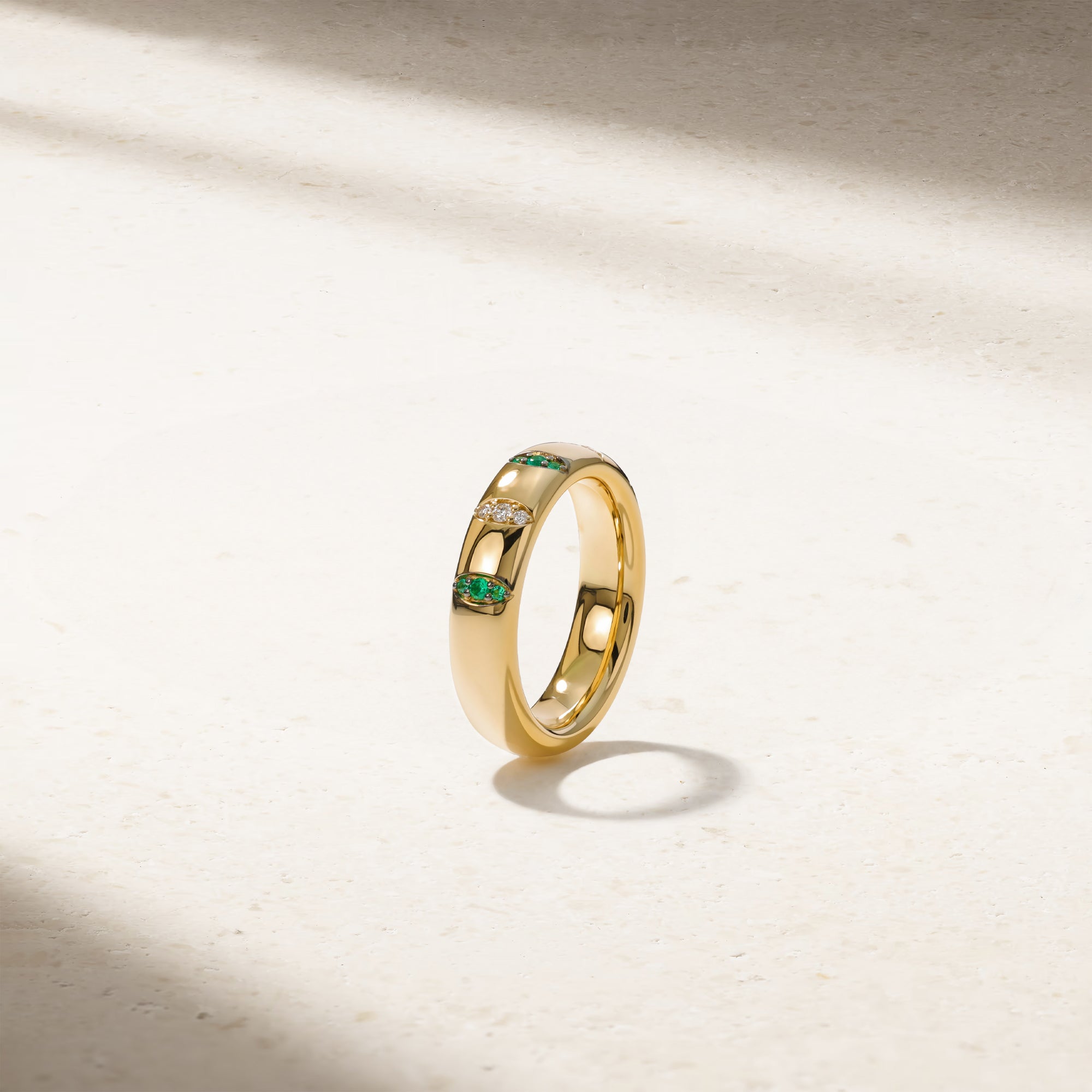 Guardian Pavé Emerald Ring