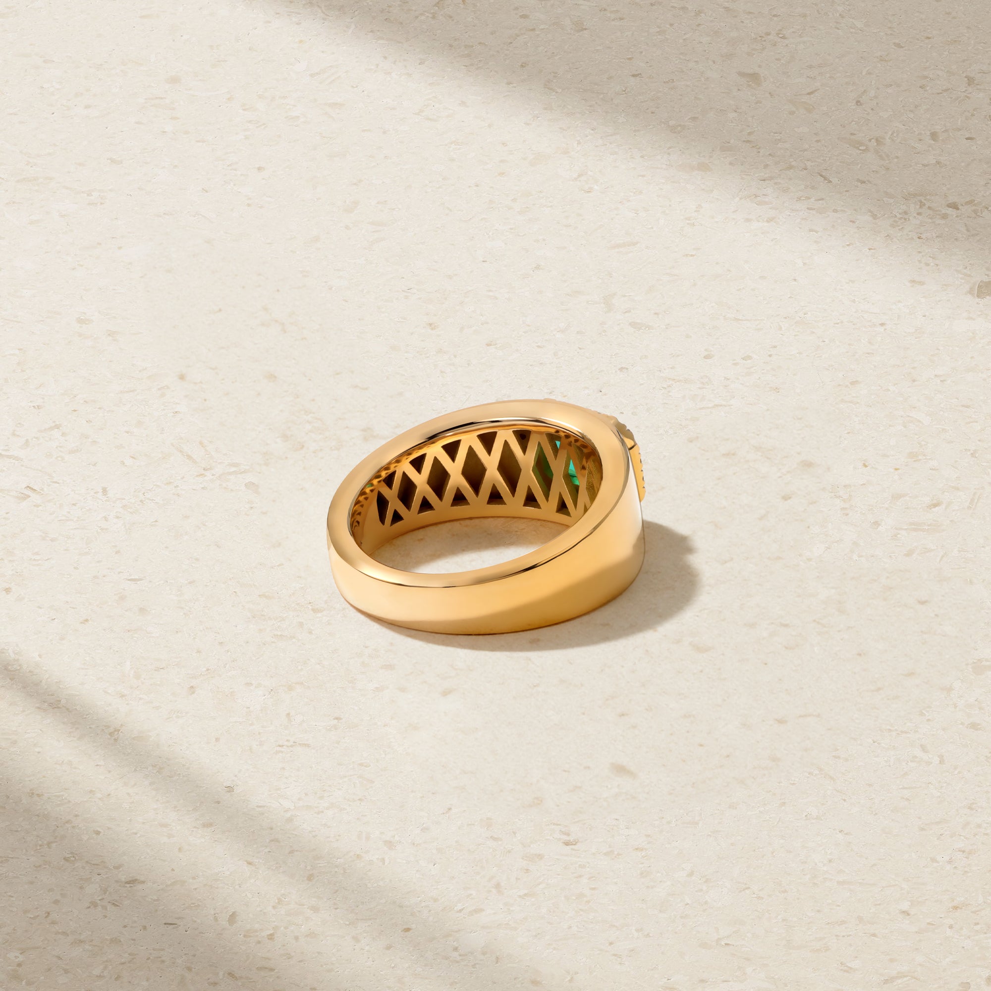 Heirloomed Octagonal Emerald Cigar Band