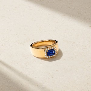 Heirloomed Octagonal Sapphire Cigar Band