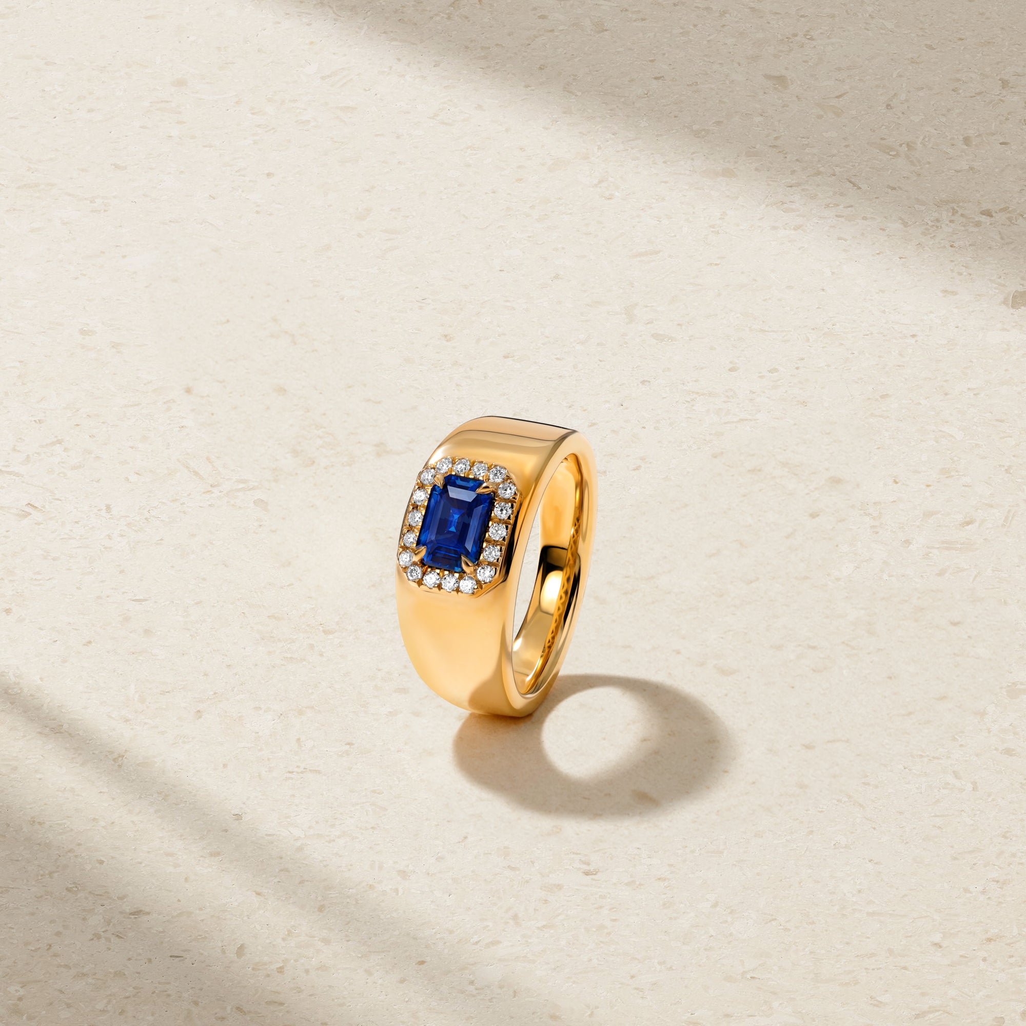 Heirloomed Octagonal Sapphire Cigar Band