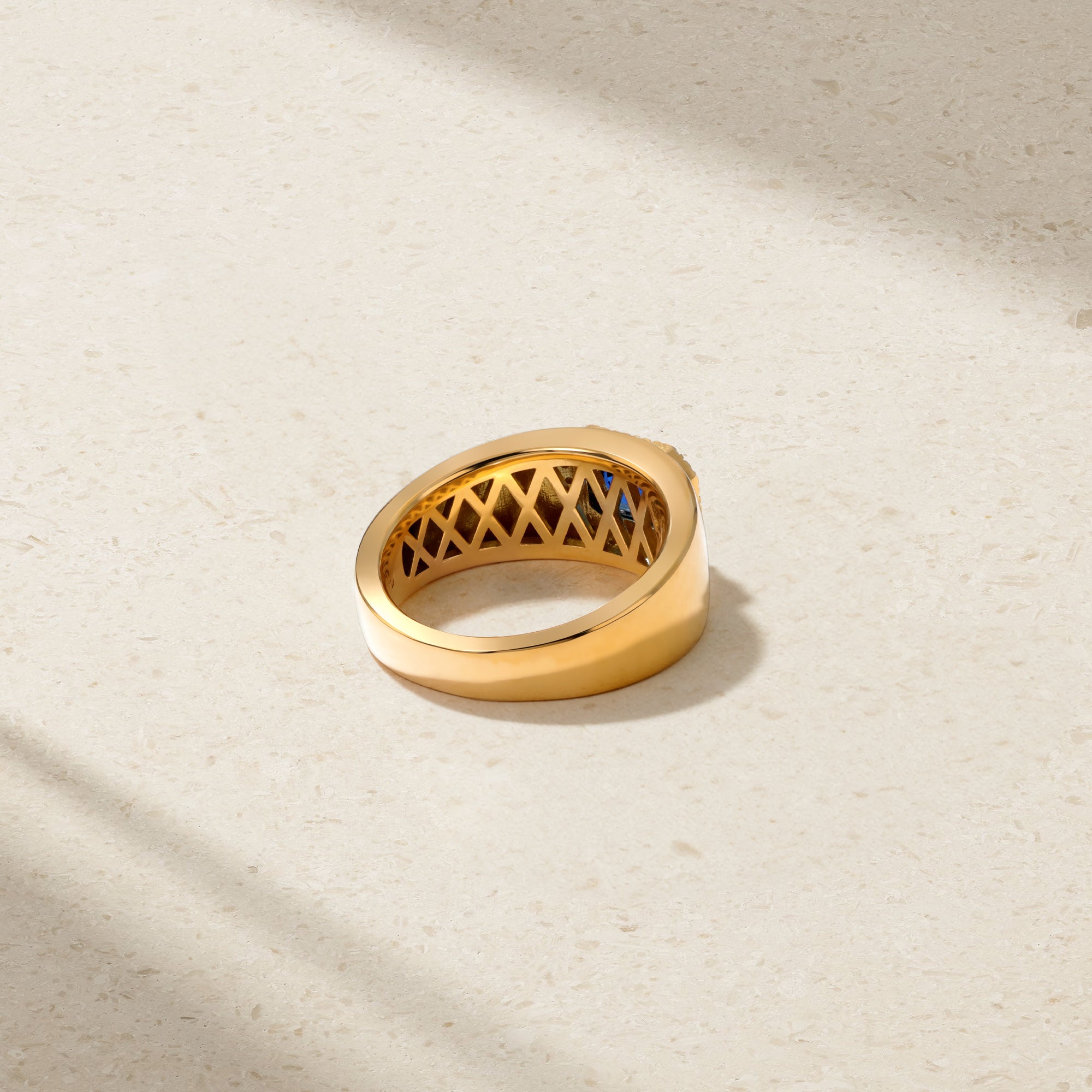Heirloomed Octagonal Sapphire Cigar Band
