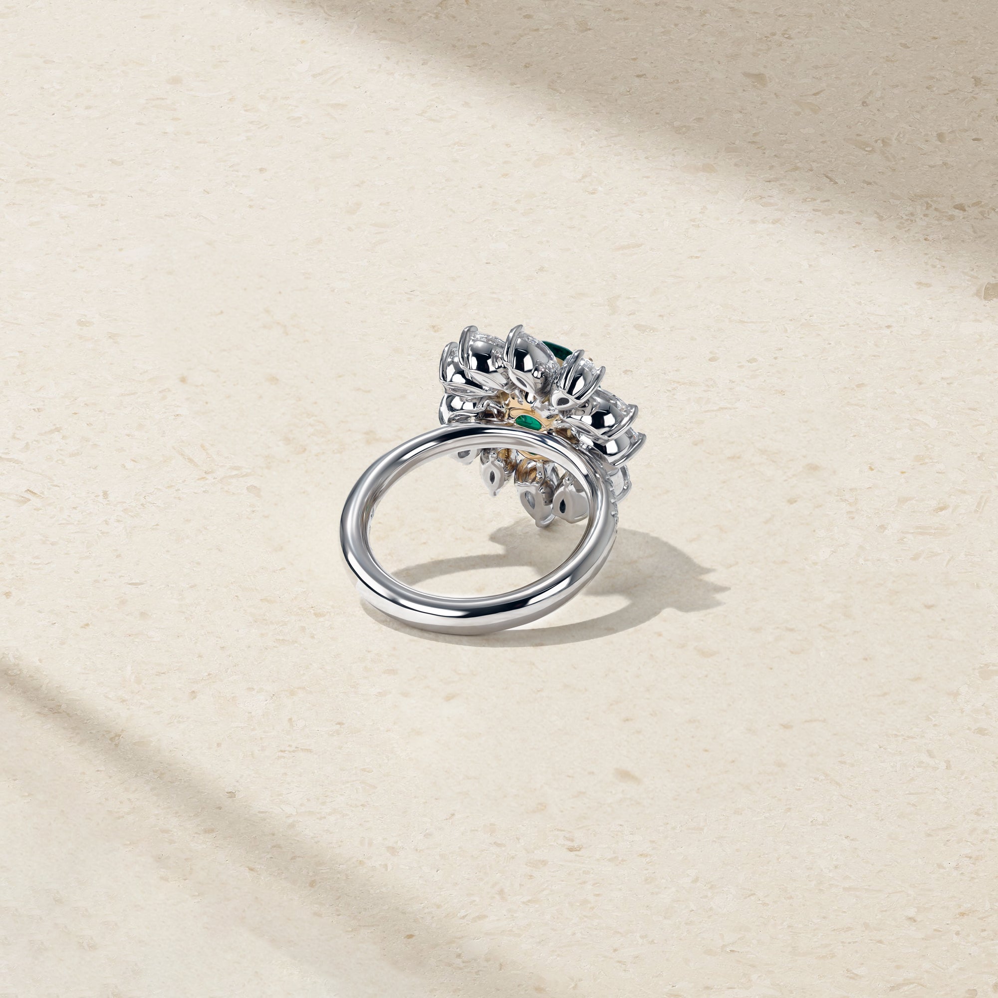 Grand Dahlia Emerald Ring