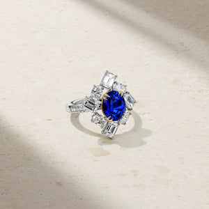 Asymmetra Sapphire Ring