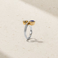 Silky Sapphire and Diamond Gemini Ring