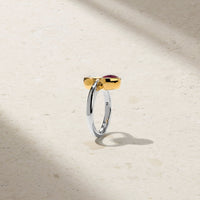 Silky Ruby and Diamond Gemini Ring