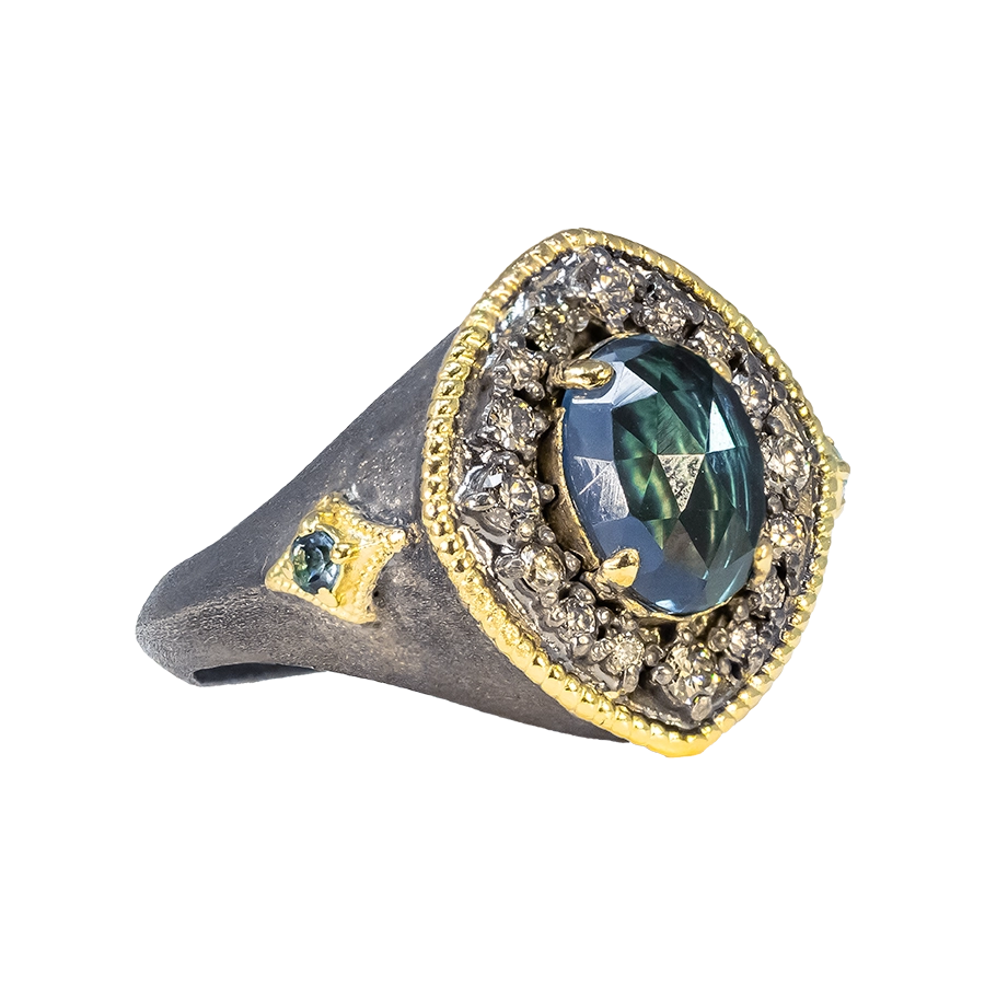 London Blue Topaz Signet Ring