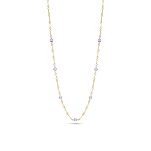 18k Yellow Gold Diamonds by the Inch Dogbone Necklace