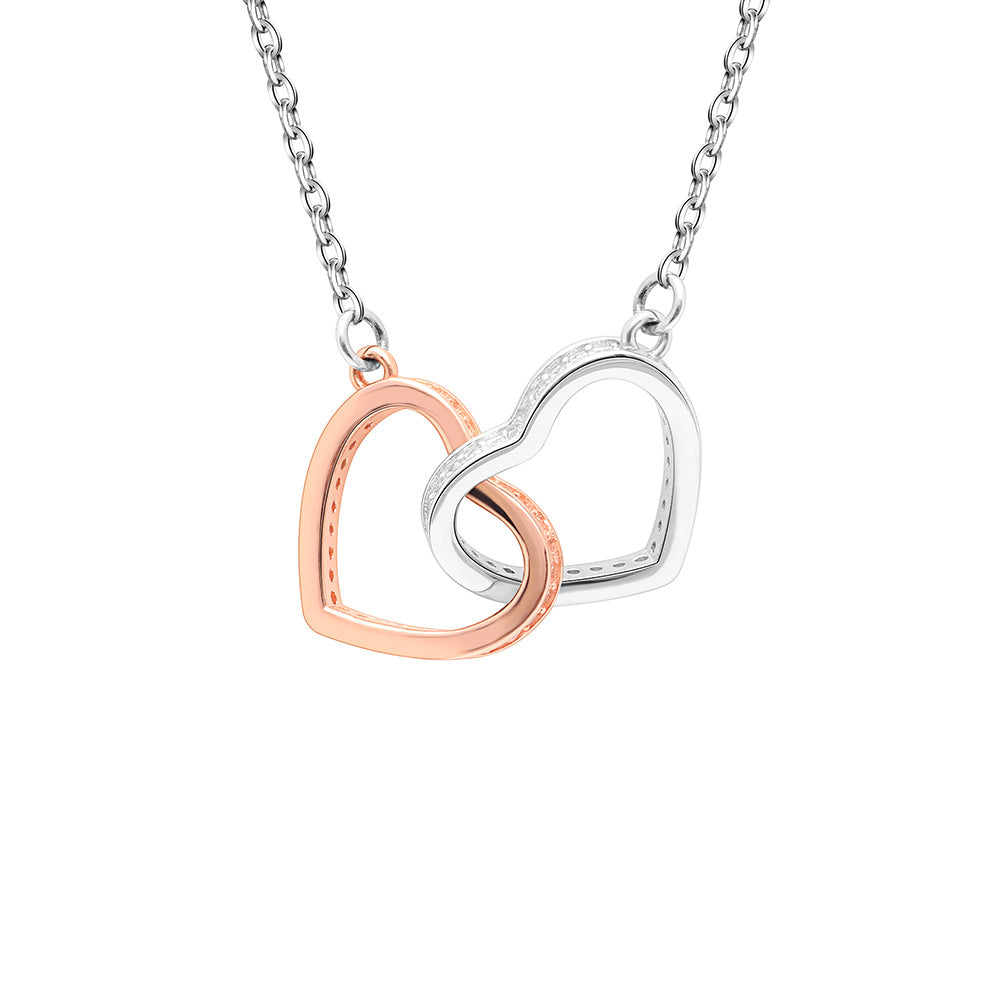 Duo-Toned Open Heart Shaped Pendant Necklace
