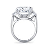 16.71 Carat Cushion Diamond 3-Stone Ring