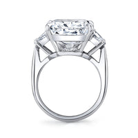 16.71 Carat Cushion Diamond 3-Stone Ring
